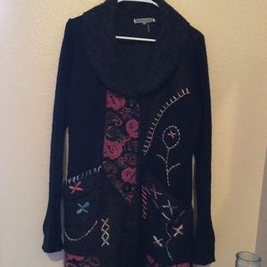 Sweater coat / back collar to hem 36”